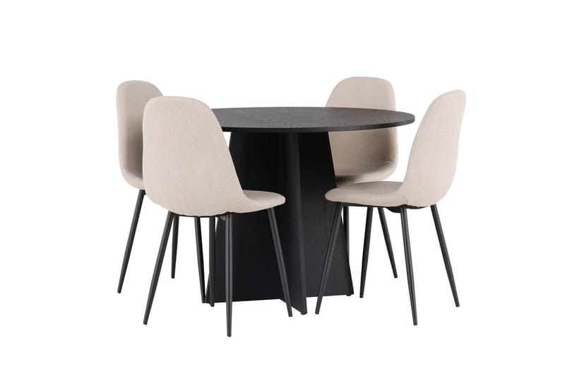 Bootcut spisebord 110 cm rundt med 4 Polar spisestoler - Møbler - Bord - Spisegruppe