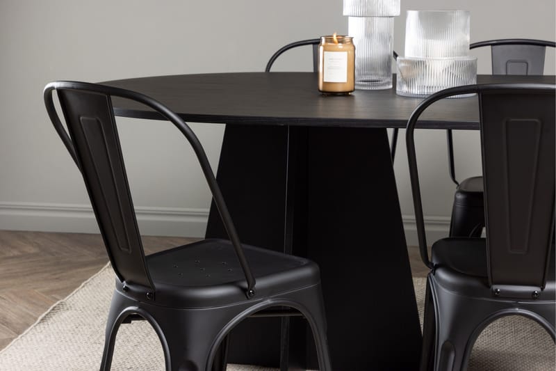 Bootcut Spisebord 230x115 cm med 4 Tempe Stoler - Svart - Møbler - Bord - Spisebord & kjøkkenbord