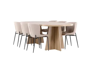 Bootcut Spisebord 230x115 cm med 6 Modesto Spisestoler - Møbler - Bord - Spisegruppe