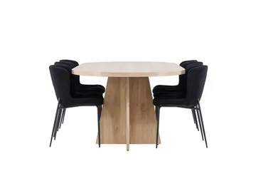Bootcut Spisebord 230x115 cm med 6 Modesto Spisestoler - Møbler - Bord - Spisegruppe