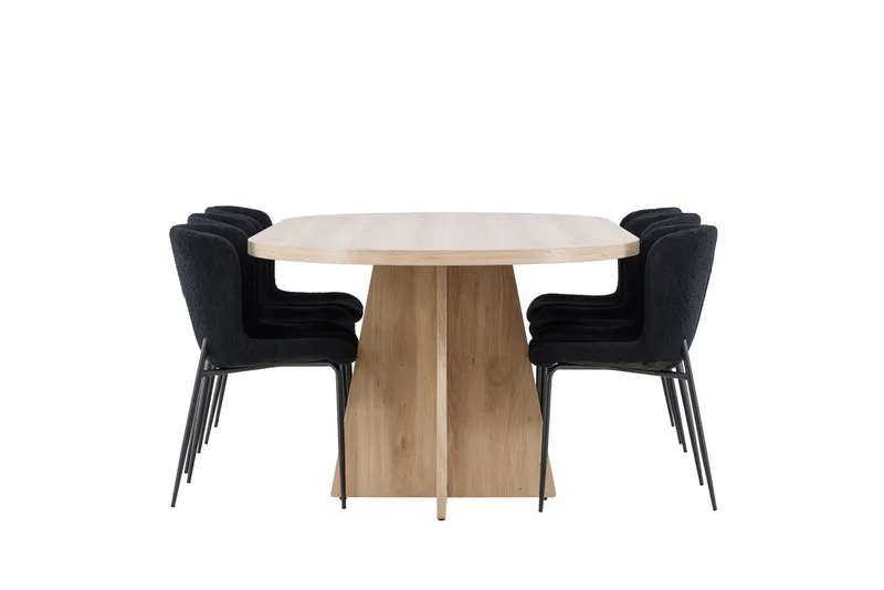 Bootcut Spisebord 230x115 cm med 6 Modesto Spisestoler - Møbler - Bord - Spisegruppe