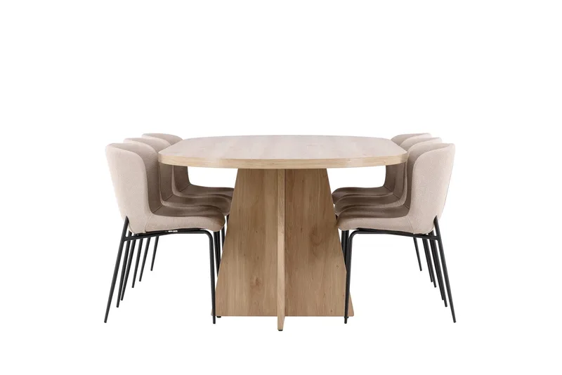 Bootcut Spisebord 230x115 cm med 6 Modesto Spisestoler - Møbler - Bord - Spisegruppe