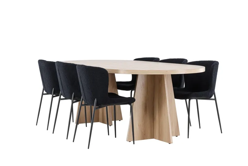 Bootcut Spisebord 230x115 cm med 6 Modesto Spisestoler - Møbler - Bord - Spisegruppe