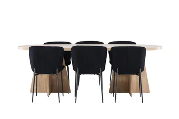 Bootcut Spisebord 230x115 cm med 6 Modesto Spisestoler - Møbler - Bord - Spisegruppe