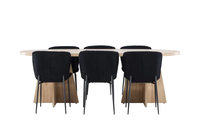 Bootcut Spisebord 230x115 cm med 6 Modesto Spisestoler - Møbler - Bord - Spisegruppe