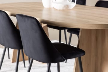Bootcut spisebord 230x115 cm med 6 Night spisestoler - Møbler - Bord - Spisegruppe
