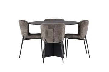 Bootcut Spisegruppe 110 cm Rund med 4 Modesto Stoler - Beige - Møbler - Bord - Spisegruppe