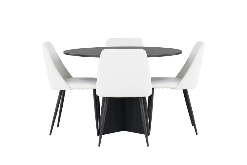 Bootcut Spisegruppe 110 cm Rund med 4 Night Stoler, Sort