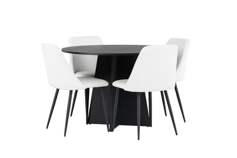 Bootcut Spisegruppe 110 cm Rund med 4 Night Stoler - Sort - Møbler - Bord - Spisegruppe
