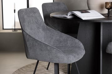 Bootcut Spisegruppe 110 cm Rund med 4 Rosie Stoler - Sort - Møbler - Bord - Spisegruppe