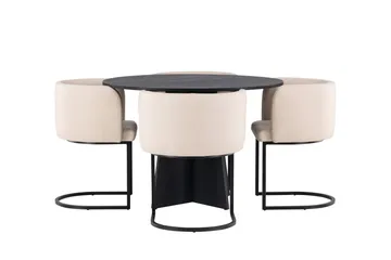Bootcut Spisegruppe 110 cm Rund med 4 Simrishman Stoler - Beige - Møbler - Bord - Spisegruppe