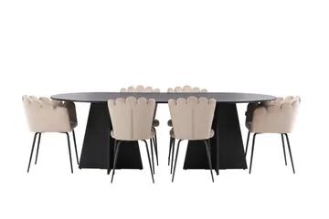 Bootcut Spisegruppe 230 cm Oval med 4 Limhamn Stoler - Beige - Møbler - Bord - Spisegruppe