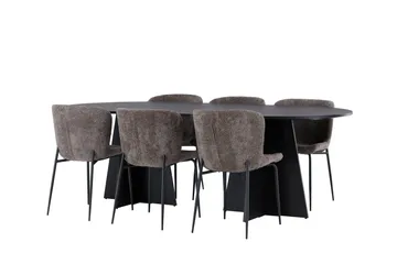 Bootcut Spisegruppe 230 cm Oval med 6 Modesto Stoler - Beige - Møbler - Bord - Spisegruppe