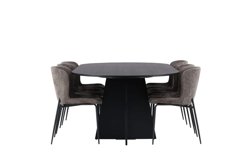 Bootcut Spisegruppe 230 cm Oval med 6 Modesto Stoler - Sort - Møbler - Bord - Spisegruppe