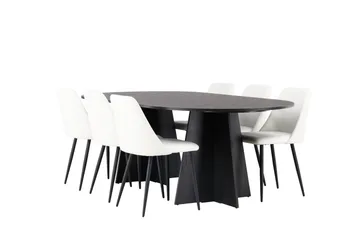Bootcut Spisegruppe 230 cm Oval med 6 Night Stoler - Sort - Møbler - Bord - Spisegruppe