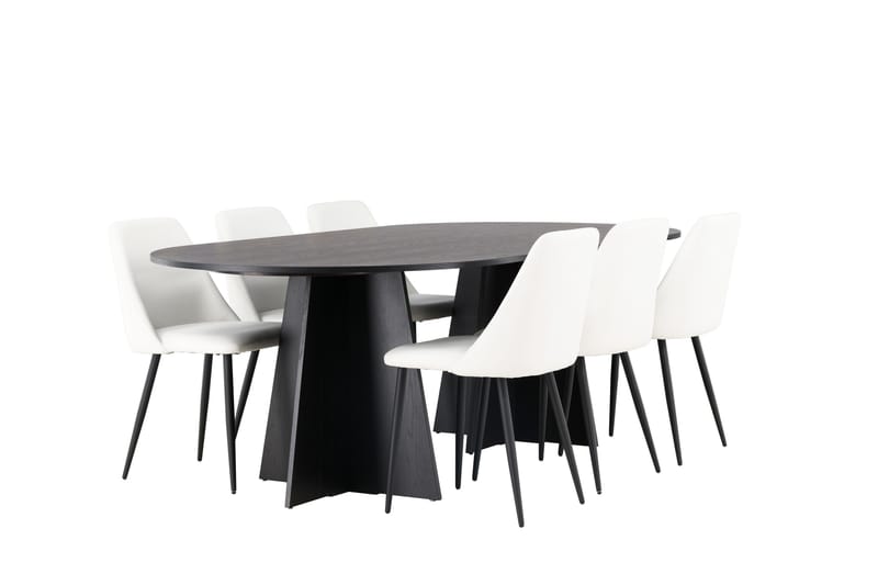 Bootcut Spisegruppe 230 cm Oval med 6 Night Stoler - Sort - Møbler - Bord - Spisegruppe