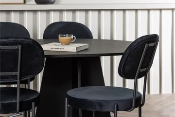 Bootcut Spisegruppe 230 cm Oval med 6 Stella Stoler - Sort - Møbler - Bord - Spisegruppe