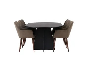 Bootcut Spisegruppe 230 cm Oval med 6 Tomorrow Stoler - Brun - Møbler - Bord - Spisegruppe