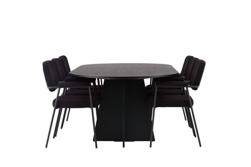 Bootcut Spisegruppe 230 cm Oval med 6 Yesterday Stoler - Sort - Møbler - Bord - Spisegruppe