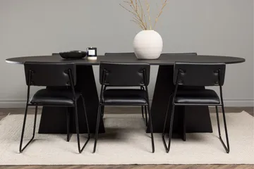 Bootcut Spisegruppe 230 cm Rektangulær med 6 Kenth Stoler - Sort - Møbler - Bord - Spisegruppe