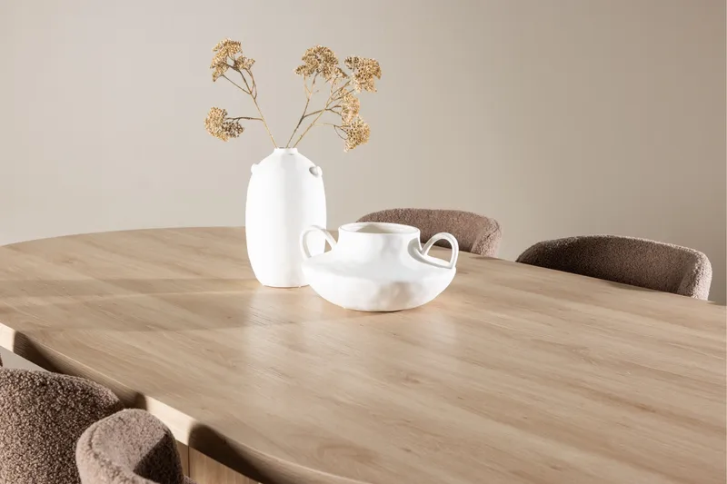 Bootcut Spisegruppe 230 cm Rektangulær med 6 Modesto stoler - Whitewash/Brun - Møbler - Bord - Spisegruppe