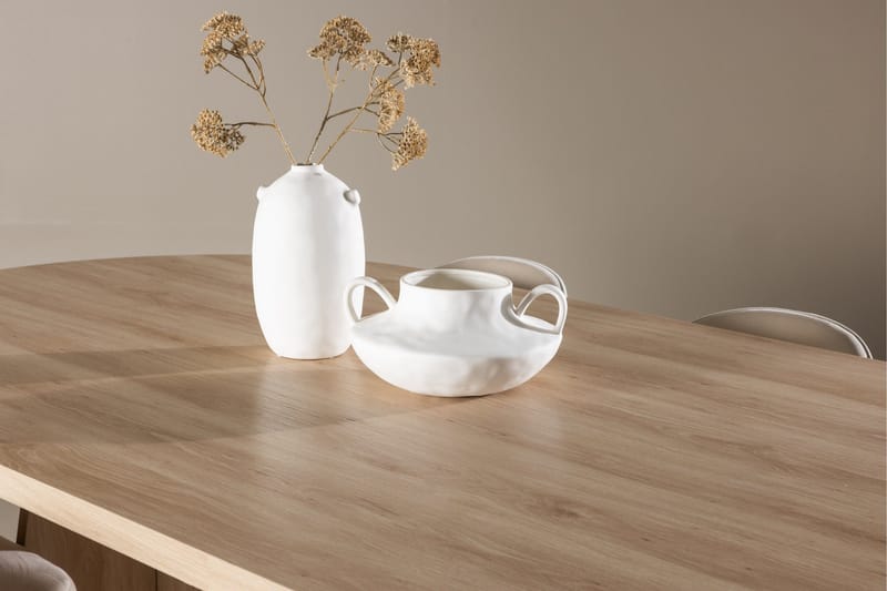 Bootcut Spisegruppe 230 cm Rektangulær med 6 Velvet stoler - Whitewash/Beige - Møbler - Bord - Spisegruppe