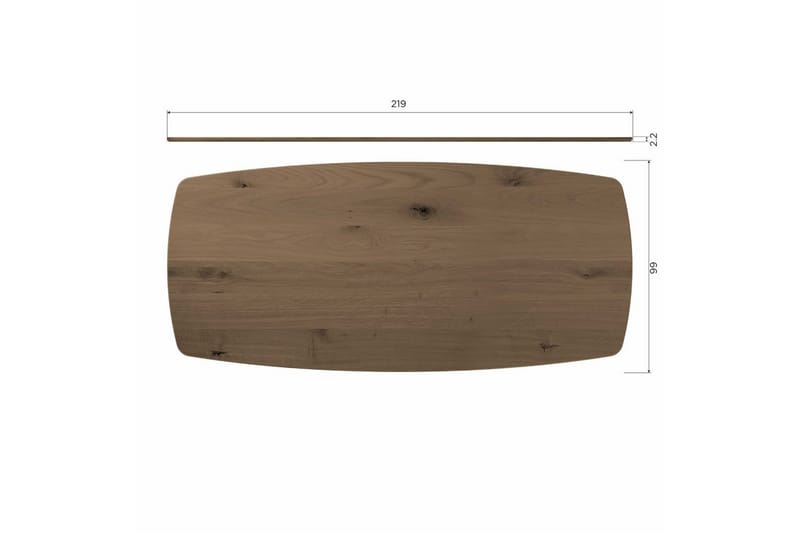 Bord Tablo Dansk Oval - Kashmirbrun, 220x100 cm - Møbler - Bord - Spisebord & kjøkkenbord