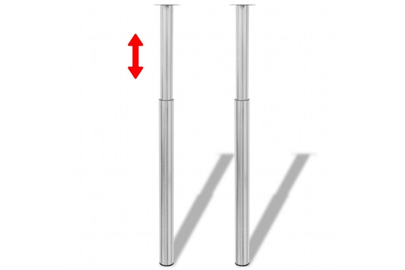 2 teleskopiske Bordben børstet nikkel 710 mm-1100 mm - Bordben & tilbehør - Møbelben