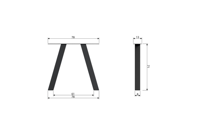 Tablo Bordben 2-pk - Svart - Møbler - Bord - Bordtilbehør - Bordben & tilbehør