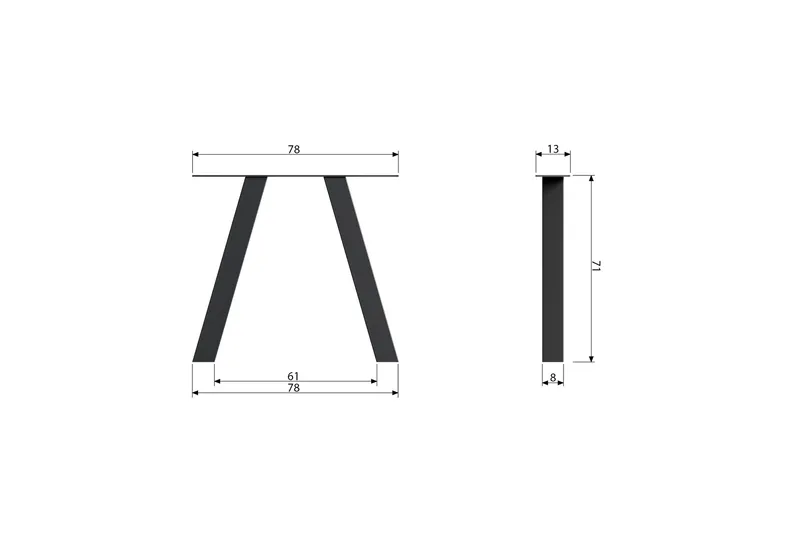 Tablo Bordben 2-pk - Svart - Møbler - Bord - Bordtilbehør - Bordben & tilbehør