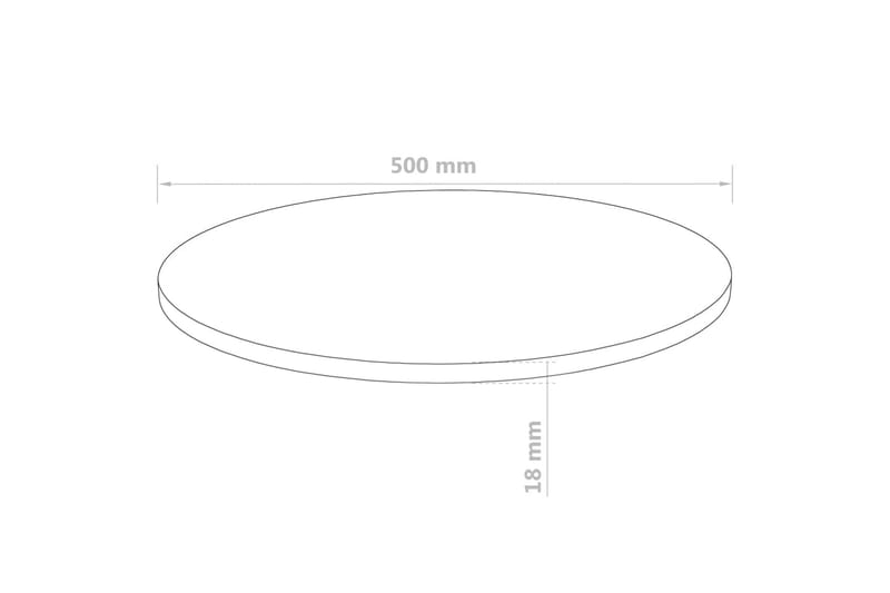 Bordplate rund MDF 500x18 mm - Beige - Ileggsplate - Bordplate