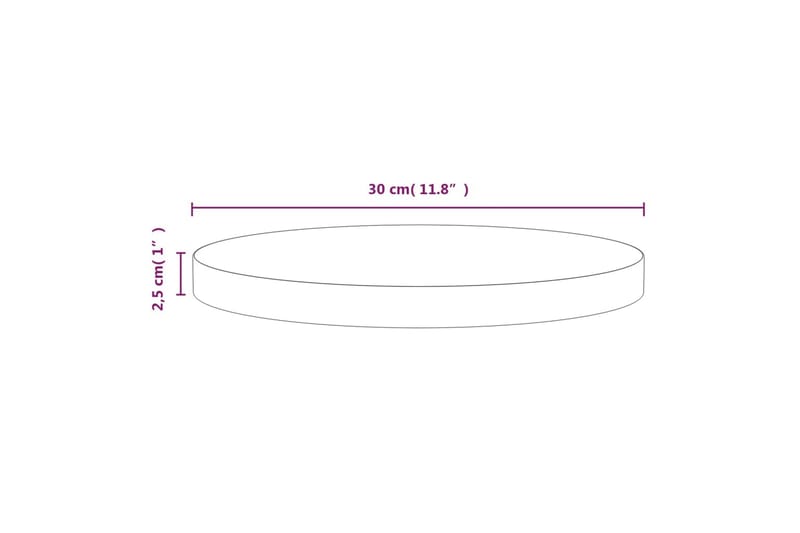 Bordplate hvit 30x2,5 cm heltre furu - Hvit - Ileggsplate - Bordplate