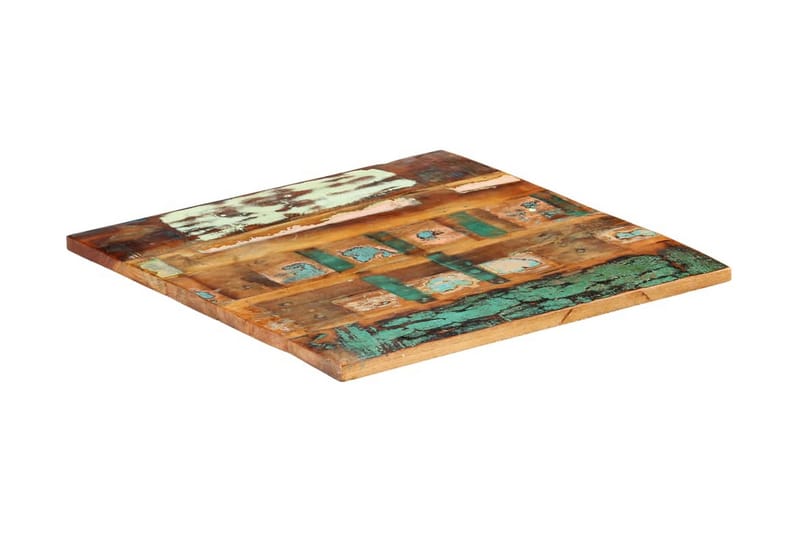 Firkantet bordplate 80x80 cm 25-27 mm gjenvunnet heltre - Ileggsplate - Bordplate