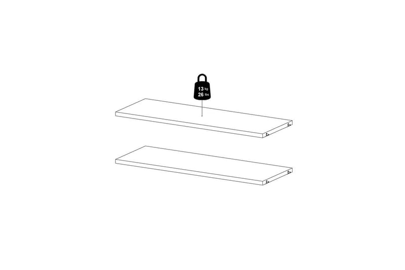Trysil Hylleplate 75,4x26,45 cm - Hvit - Oppbevaring - Hylle - Vegghylle