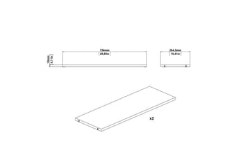 Trysil Hylleplate 75,4x26,45 cm - Hvit - Møbler - Bord - Bordtilbehør - Ileggsplate