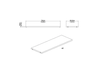 Trysil Hylleplate 75,4x26,45 cm - Hvit - Møbler - Bord - Bordtilbehør - Ileggsplate