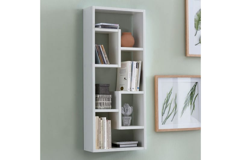 Vegghylle Wohnling melaminbelagt MDF, oppbevaringshylle, moderne stil Hvit - Hvit - Møbler - Bord - Bordtilbehør - Ileggsplate