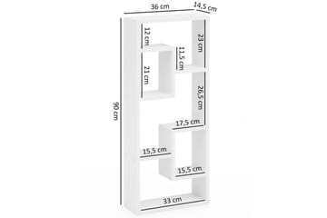 Vegghylle Wohnling melaminbelagt MDF, oppbevaringshylle, moderne stil Hvit - Hvit - Møbler - Bord - Bordtilbehør - Ileggsplate