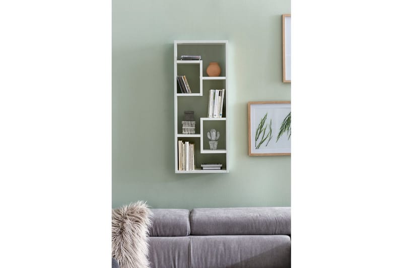 Vegghylle Wohnling melaminbelagt MDF, oppbevaringshylle, moderne stil Hvit - Hvit - Møbler - Bord - Bordtilbehør - Ileggsplate