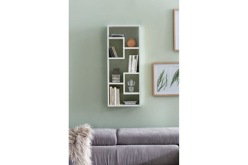 Vegghylle Wohnling melaminbelagt MDF, oppbevaringshylle, moderne stil Hvit - Hvit - Oppbevaring - Hylle - Bokhylle