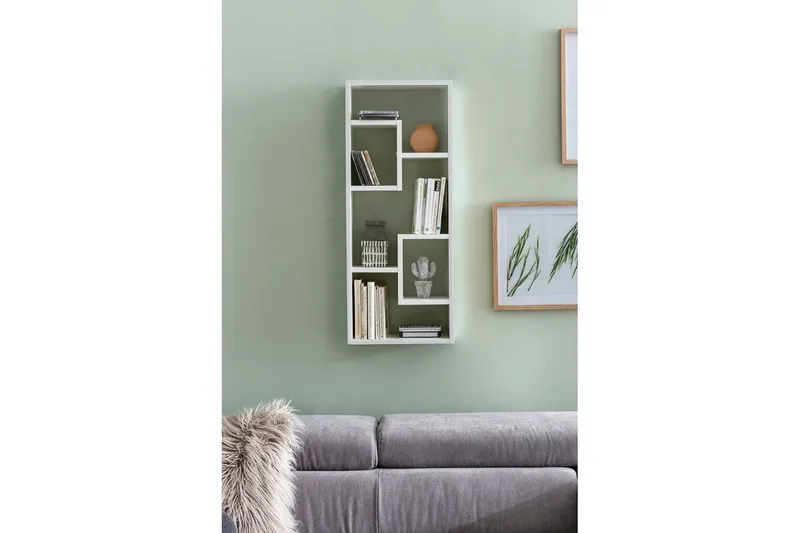 Vegghylle Wohnling melaminbelagt MDF, oppbevaringshylle, moderne stil Hvit - Hvit - Oppbevaring - Hylle - Bokhylle