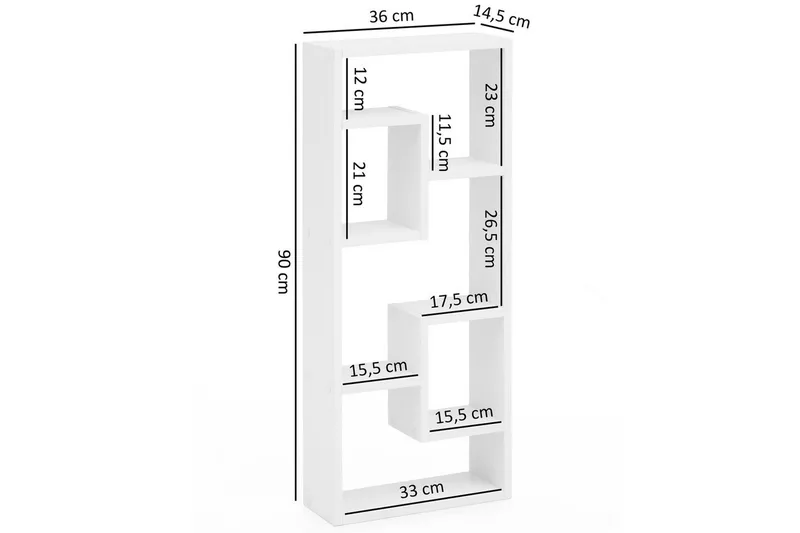 Vegghylle Wohnling melaminbelagt MDF, oppbevaringshylle, moderne stil Hvit - Hvit - Oppbevaring - Hylle - Bokhylle