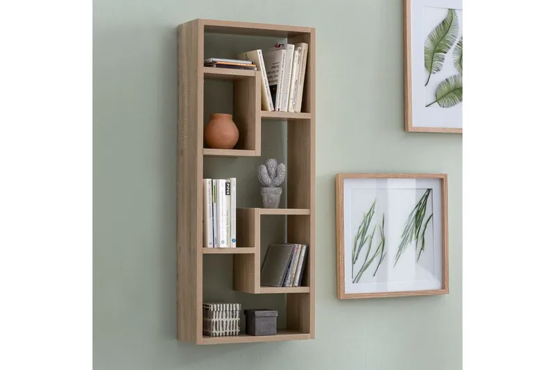 Vegghylle Wohnling melaminbelagt MDF, oppbevaringshylle, moderne stil Sonoma - Sonoma - Oppbevaring - Hylle - Bokhylle