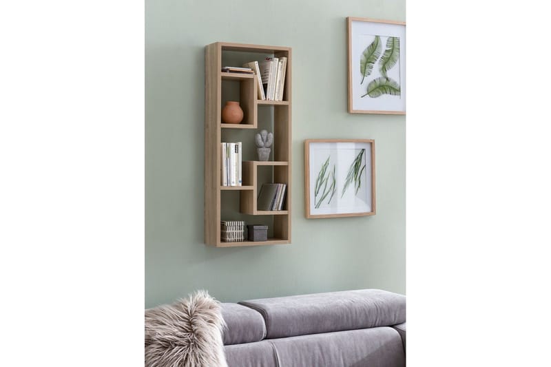 Vegghylle Wohnling melaminbelagt MDF, oppbevaringshylle, moderne stil Sonoma - Sonoma - Oppbevaring - Hylle - Bokhylle