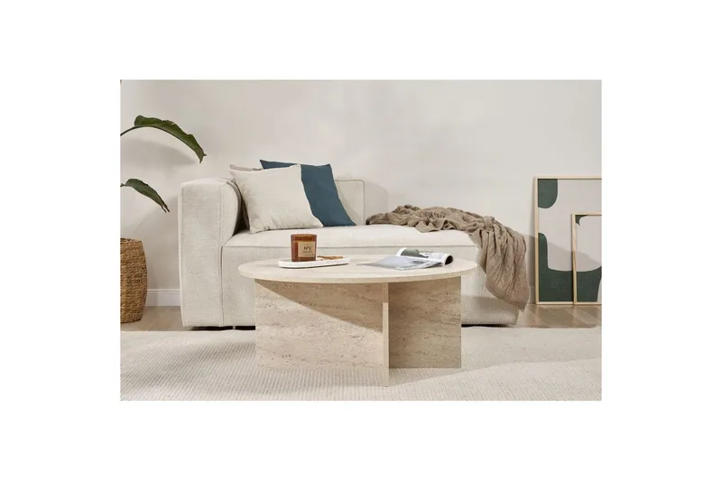 Boro Sofabord 90 cm - Beige - Møbler - Bord - Sofabord & salongbord