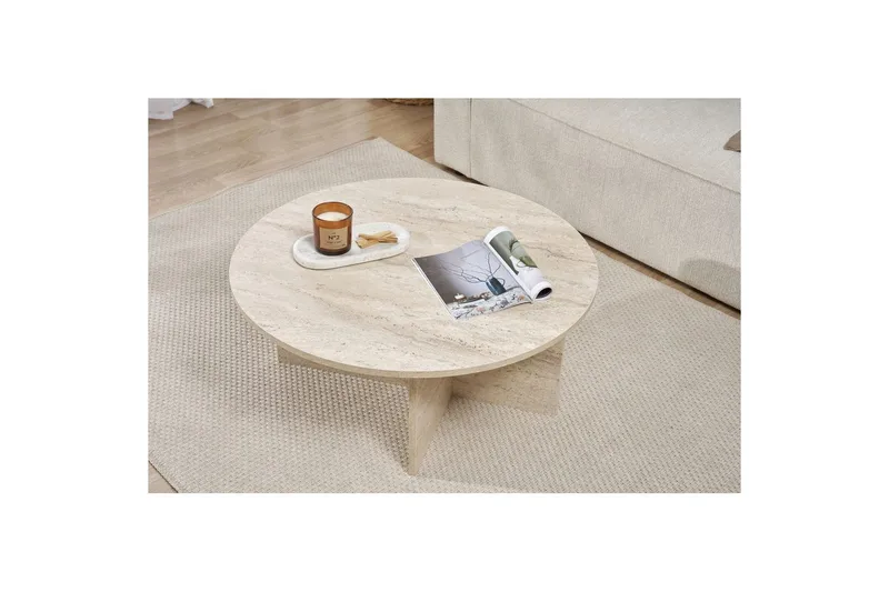 Boro Sofabord 90 cm - Beige - Møbler - Bord - Sofabord & salongbord