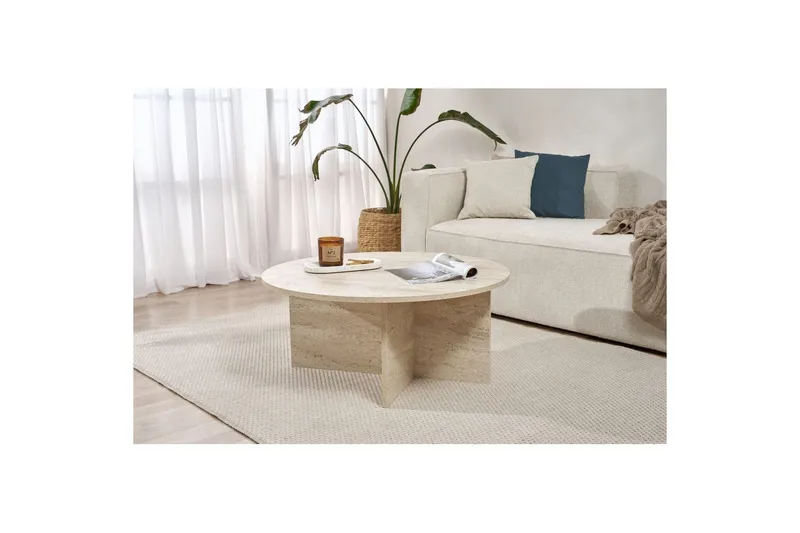 Boro Sofabord 90 cm - Beige - Møbler - Bord - Sofabord & salongbord