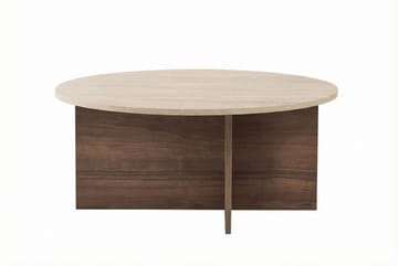 Boro Sofabord 90x40x90 cm - Travertine og Walnut - Møbler - Bord - Sofabord & salongbord