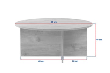 Boro Sofabord 90x40x90 cm - Travertine og Walnut - Møbler - Bord - Sofabord & salongbord