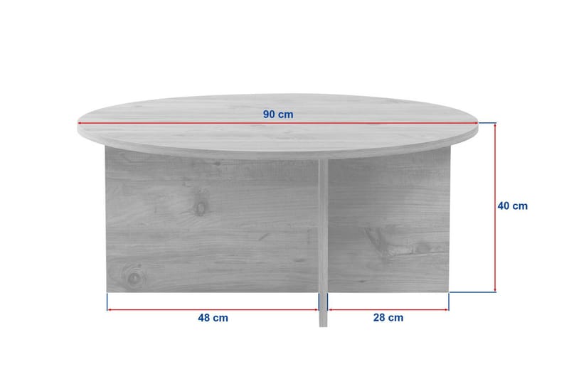 Boro Sofabord 90x40x90 cm - Travertine og Walnut - Møbler - Bord - Sofabord & salongbord